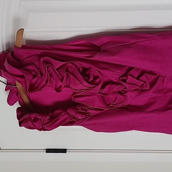 XSCAPE Hot Pink Ruffled top - Picture 3 of 4